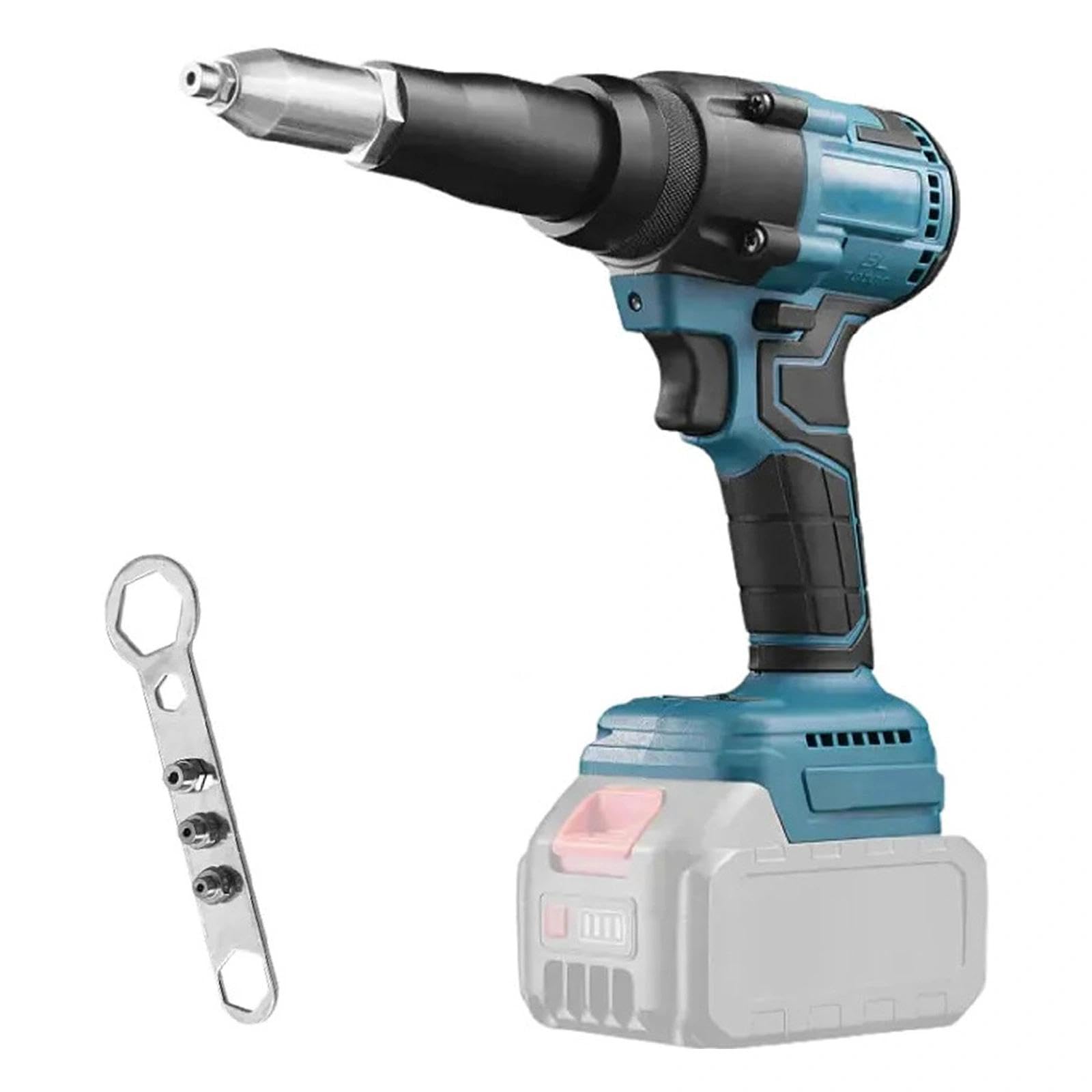 Pistola Remachadora Eléctrica Compatible con Baterías Makita de 18V, 25000N Remachadora a Batería para Remaches Ciegos de 2,4-4,8 mm (sin batería)‌