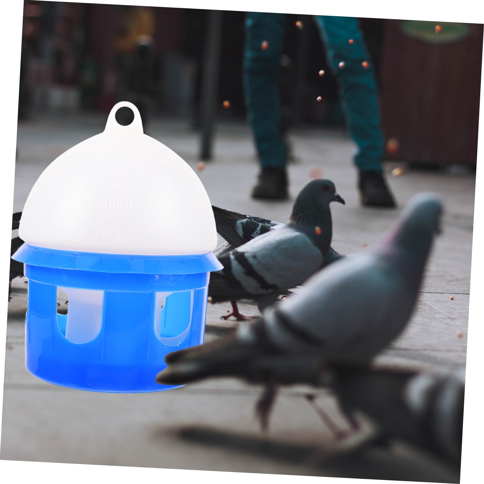 POPETPOP Automatischer Trinknapf für Tauben 4L Kunststoff Blau Vogeltränke Garten Frostsicher