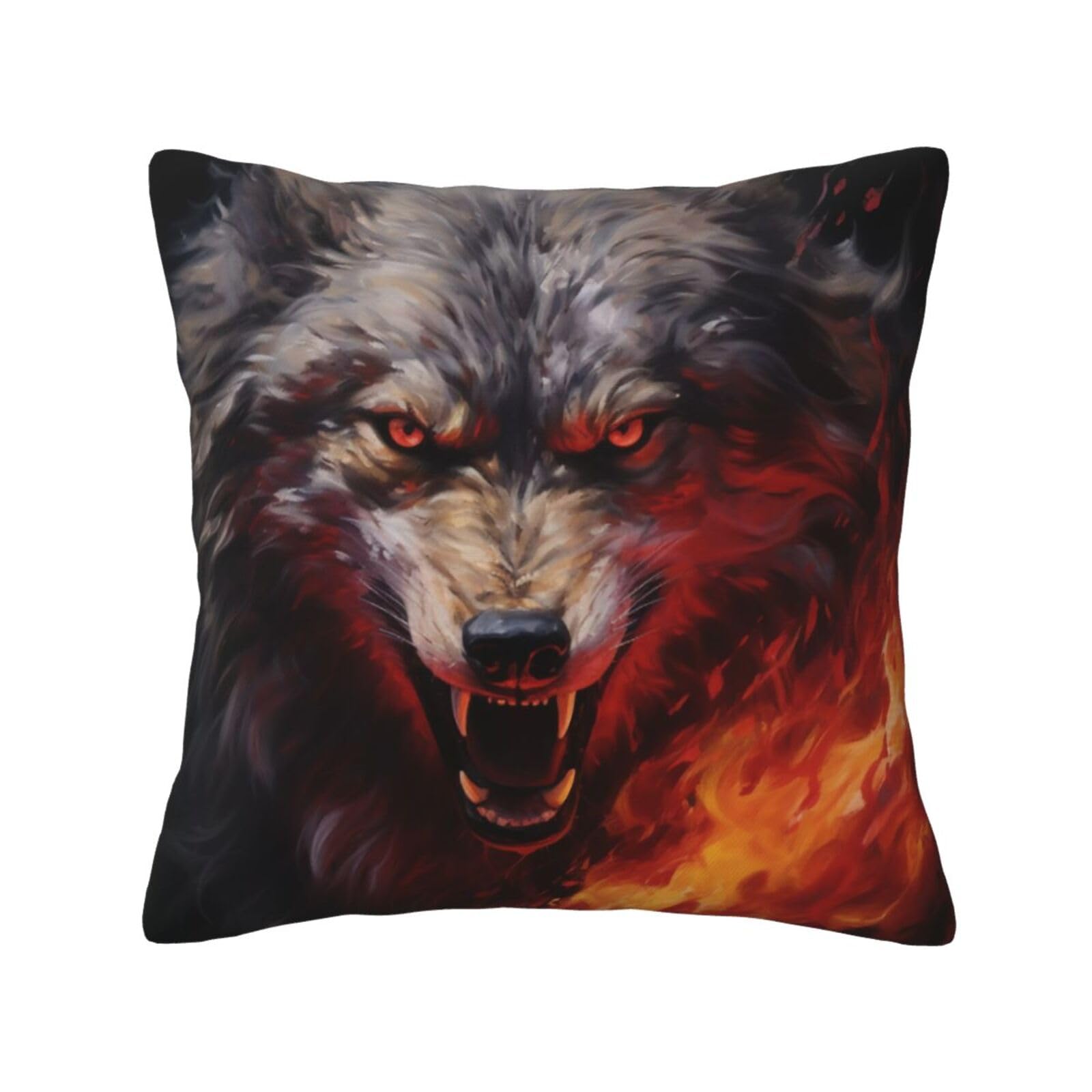 SXZVVBN Wolves in the Flame RoarDecorative Square Sofa Cushion Covers