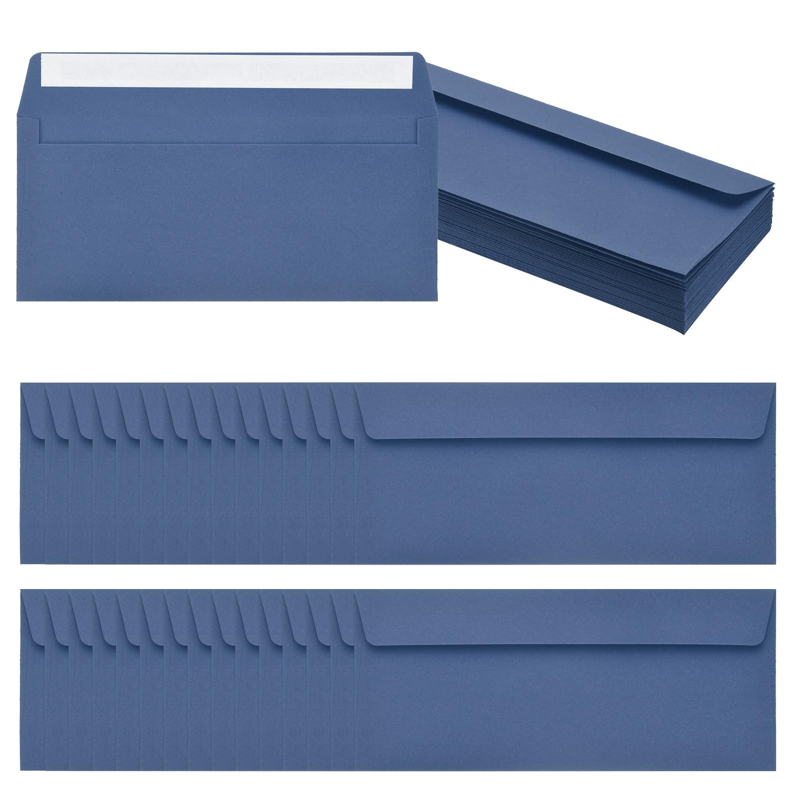 PATIKIL 60 Pack Dark Blue #10 Business Envelopes