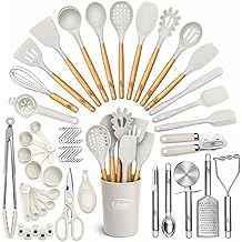 50 PCS Silicone Kitchen Utensils Set, Klauns Wood and Silicone Cooking Utensils Set, Non-Stick and Heat Resistant Kitchen Utensils Set, Kitchen Tools