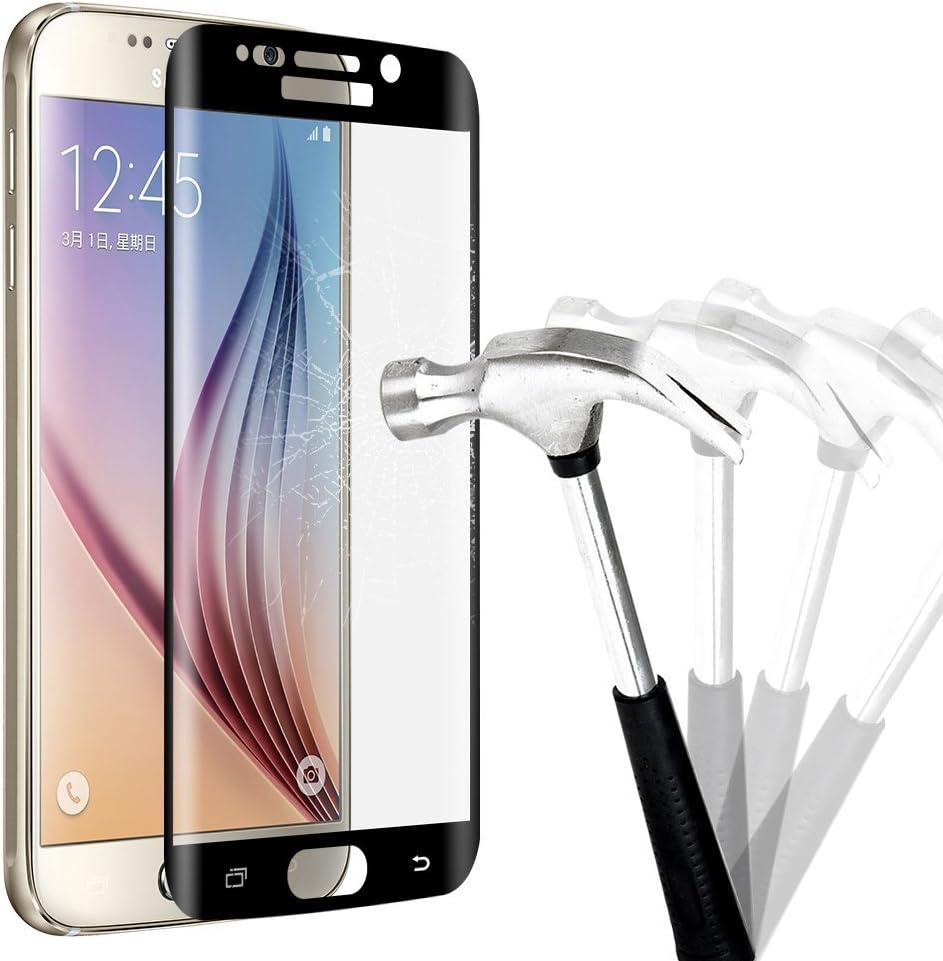 S6 Edge Screen Protector, Landlord® 0.2mm Thinnest 3D Full Coverage Premium Curved PET Material Tempered Screen Protector Film for Samsung Galaxy S6 Edge (Not for S6 Edge Plus) (Black)