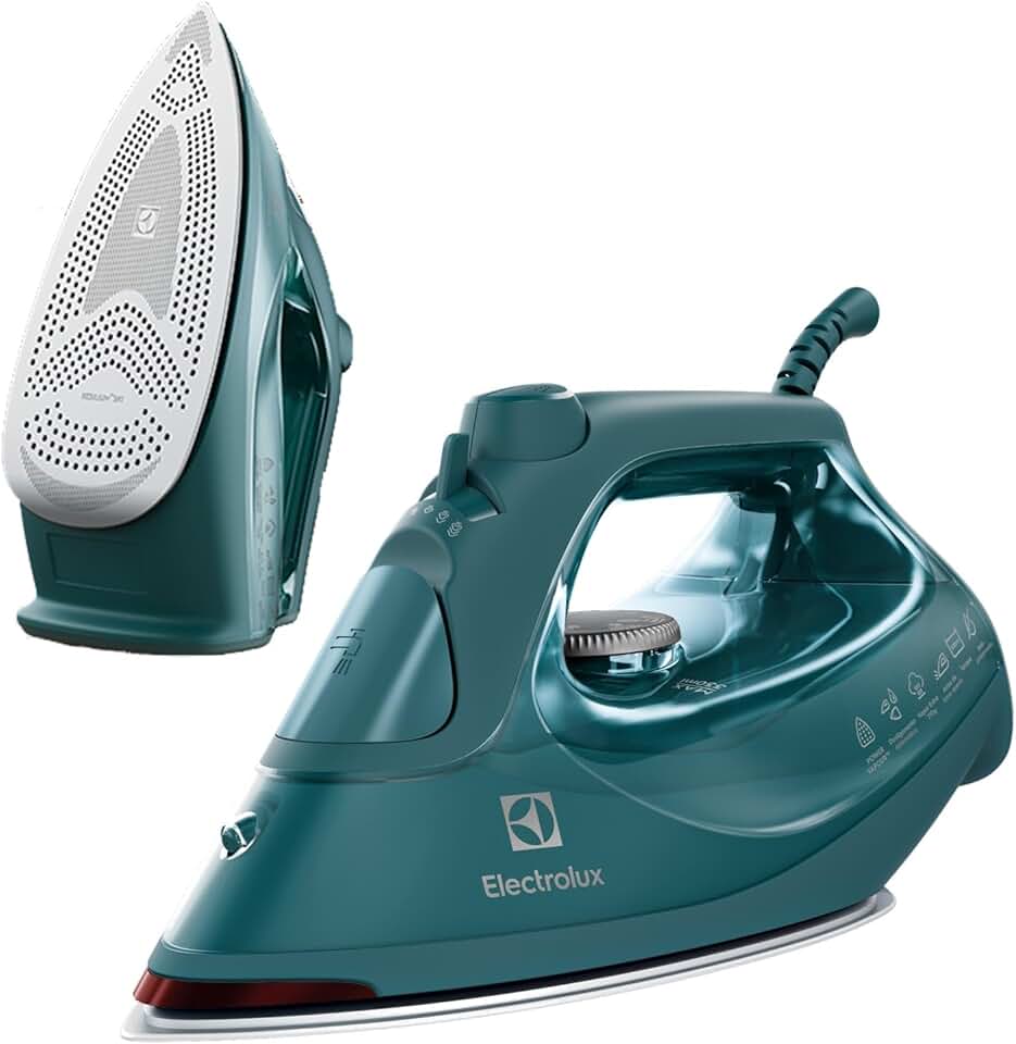 Ferro de passar seco e vapor Electrolux Antiaderente base cerâmica vapor vertical extra 1200W Verde Escuro (ESI80) 220v
