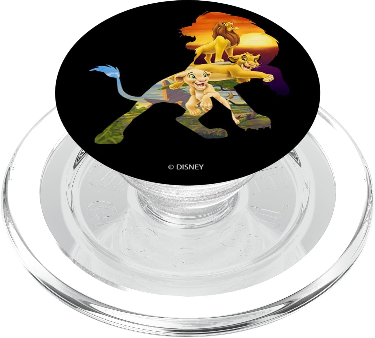 Disney The Lion King Older Simba Silhouette With Nala PopSockets MagSafe PopGrip for iPhone