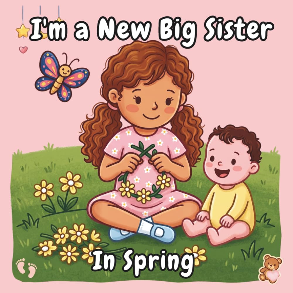 I'm a New Big Sister in Spring: Big & Easy Coloring Book, Relaxing Solution of New Sister Fun and Encouragement (Easy Designs Coloring).