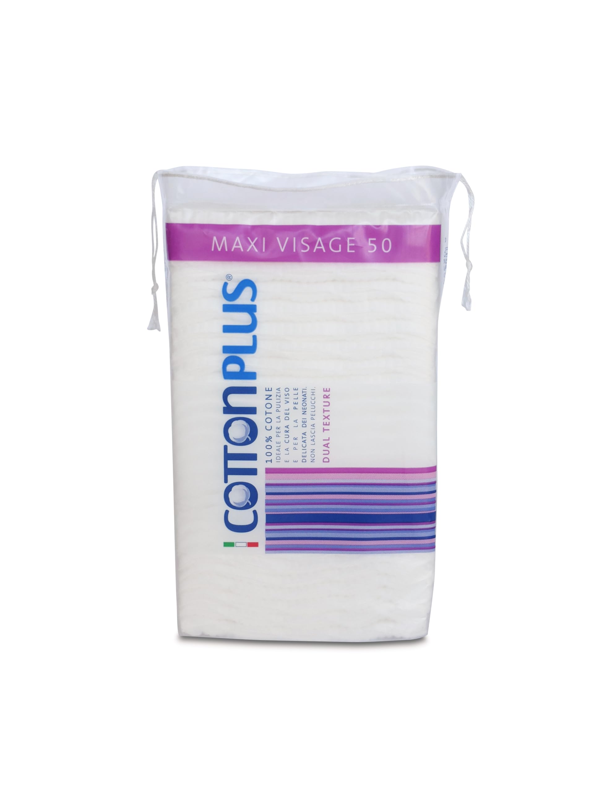Cotton Plus MAXI VISAGE 50 pz. - LINEA BEAUTY | DISCHETTI PRETAGLIATI 100% PURO COTONE | Dischetti struccanti per la pulizia del viso soffici e resistenti.