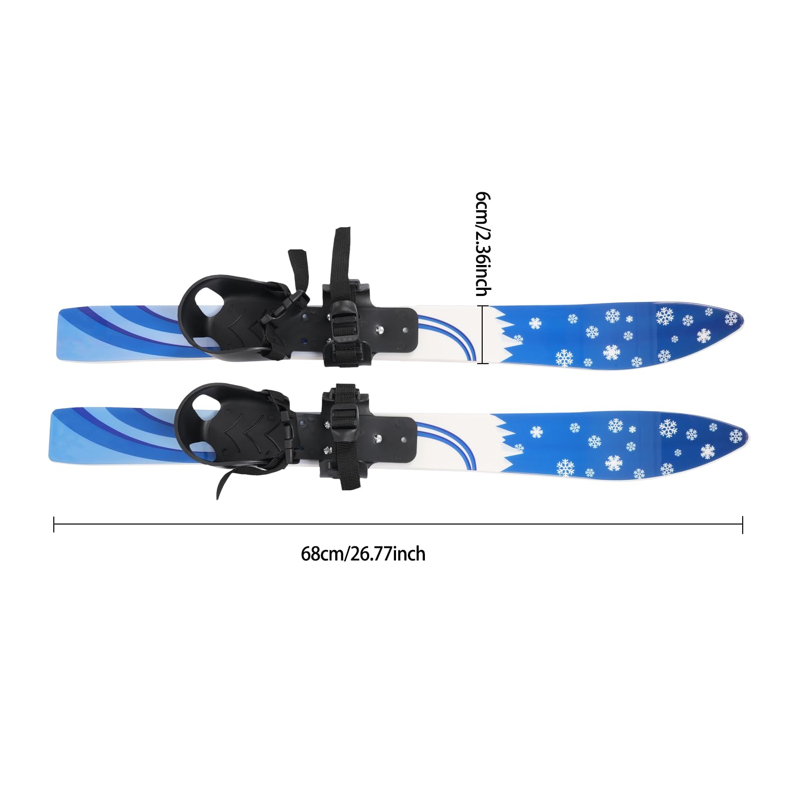 Set da sci per bambini, snowboard con 2 bastoni da sci, fissaggio bidirezionale, capacità di carico 50 kg, 2-8 anni Snowboard per principianti (blu)