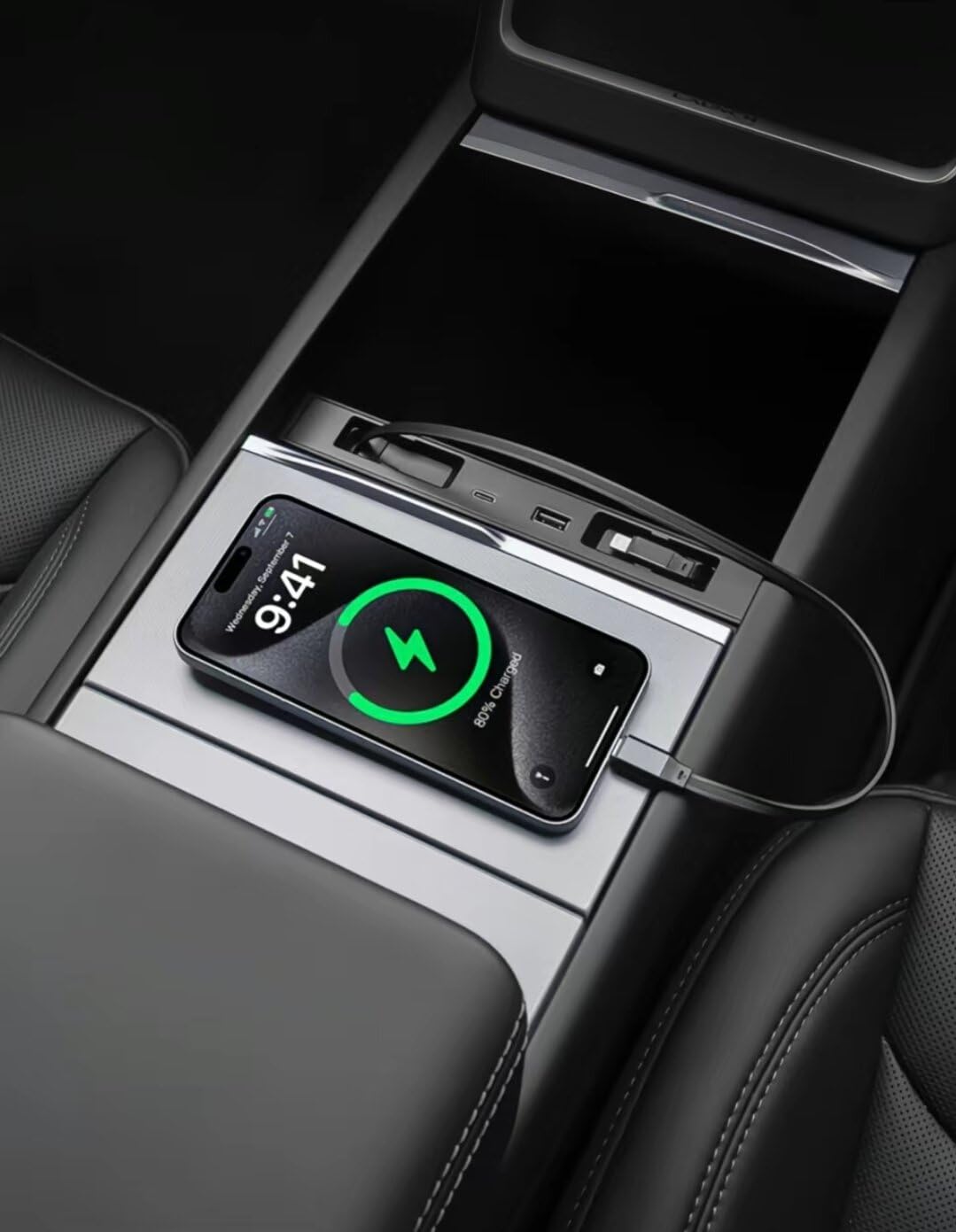 Cargador USB Hub de coche para Tesla Model Y Juniper 2025-2026 & Model 3 Highland 2024-2026,Soporte de carga rápida USB-C,Accesorio Apto para Adaptador de Consola Central de Tesla,Concentrador USB