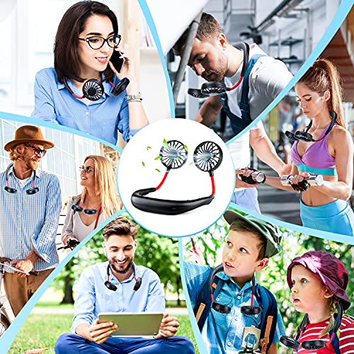 Portable Neck Fan Rechargeable Personal Hand-Free Fan Mini Usb Wearable Neckband Sport Fan, 3 Speed Adjustable, 360 Degrees Free Rotation Perfect For Working, Traveling,Office, Reading (Black) #TOP5