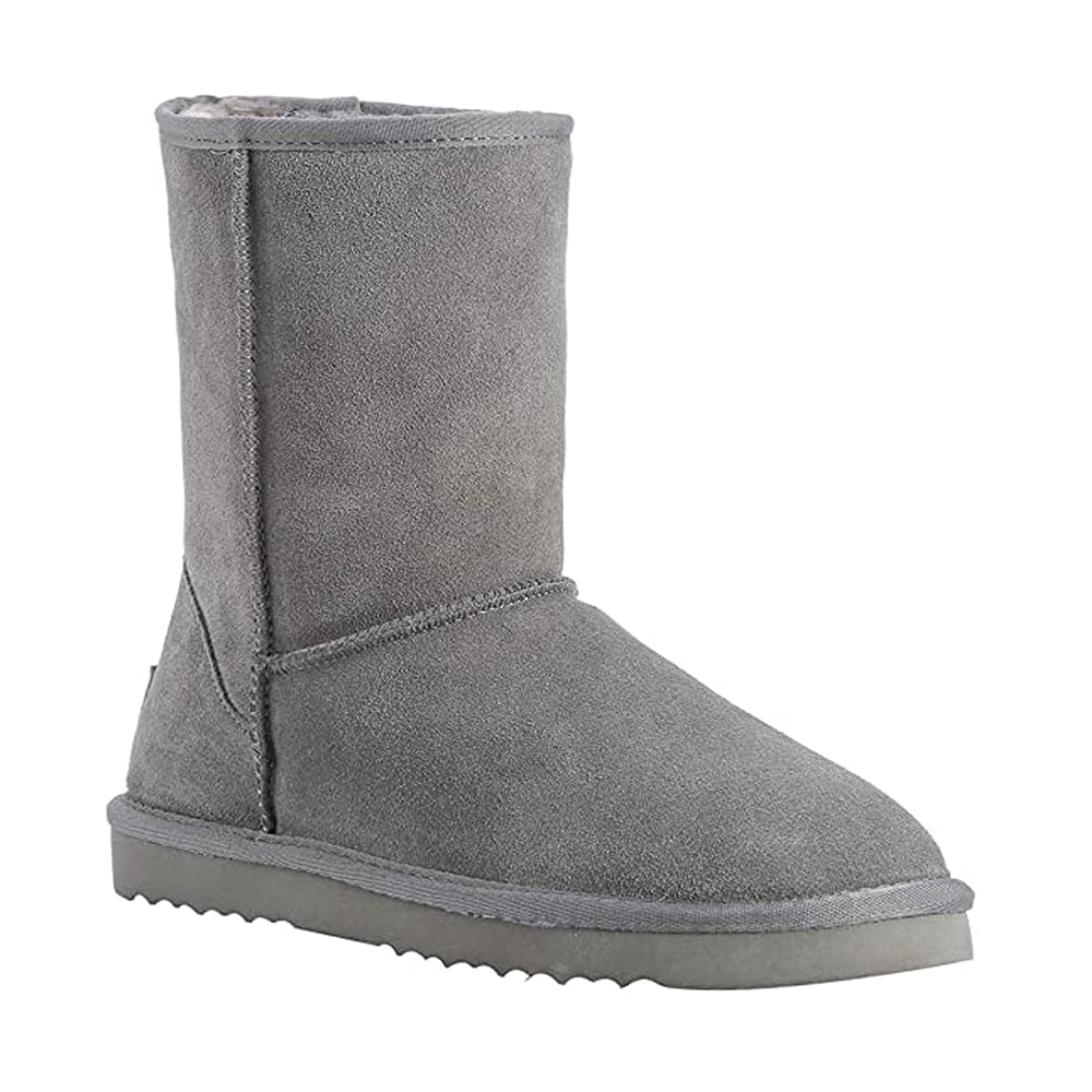 Veilante Damen Wintershuhel Leder Wasserdichte Schneestiefel für Kälte Rutschfeste Gummisohle Warme Stiefel für Herbst und Winter