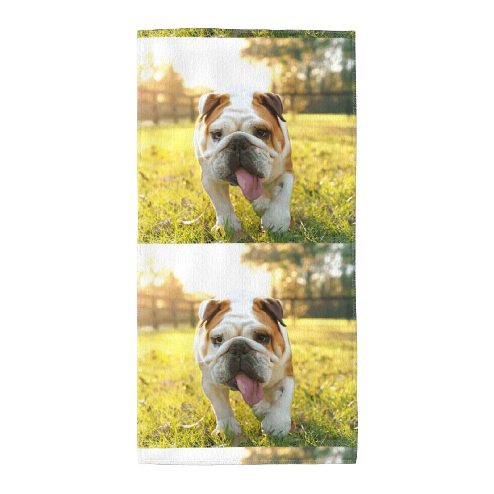 WYCZHY Cute Bulldog Puppy Printed Quick Dry Beach Towel For Camping Travel Vacation