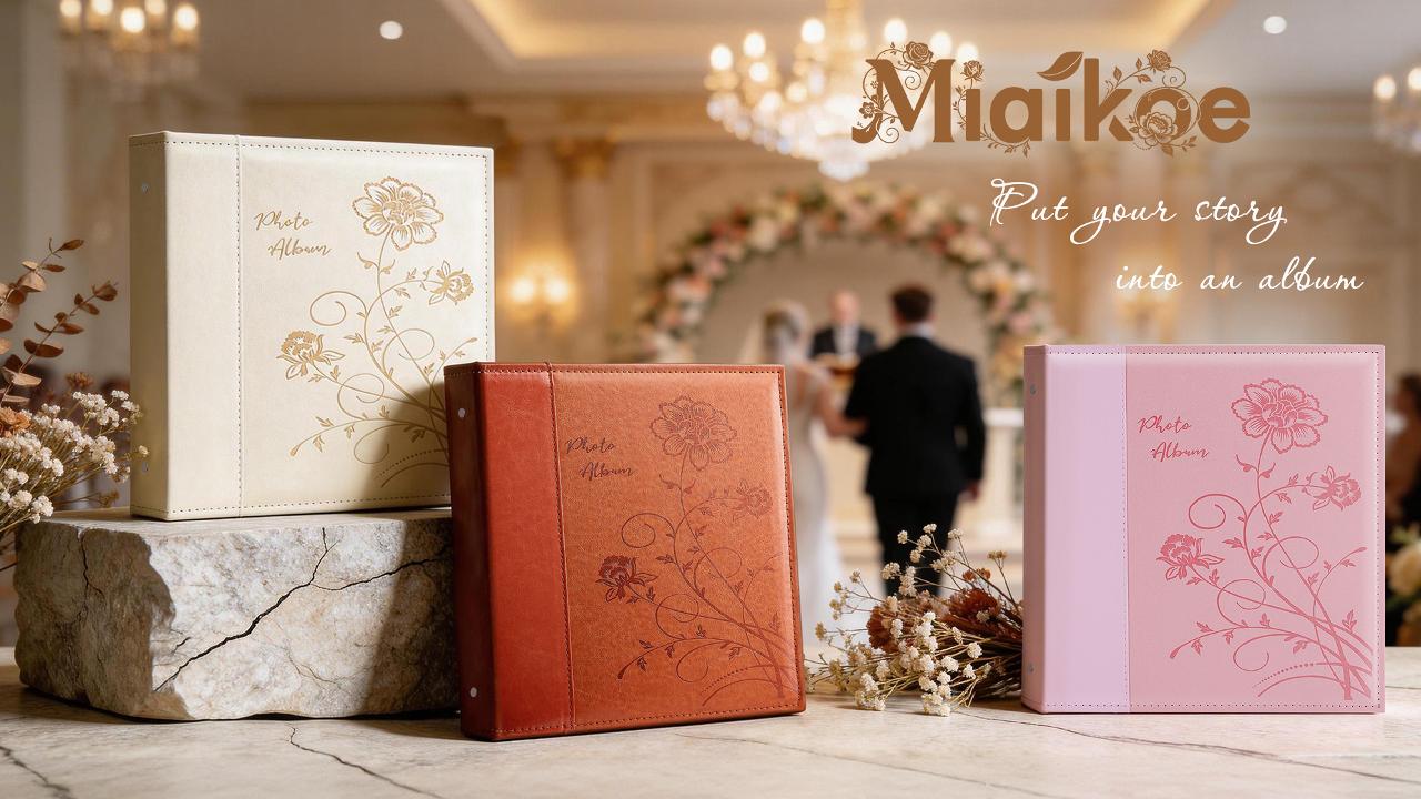 Amazon.com: Miaikoe Photo Album 8x10 Clear Pages Pockets Leathe