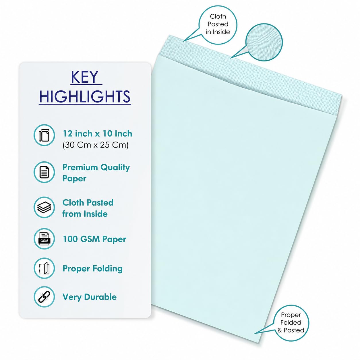 Tia Crafts A4 Cloth Lined Secure Courier Envelopes 10x12 Inches | Heavy Duty Paper Covers for Business & Legal Documents | Pack of 50 2