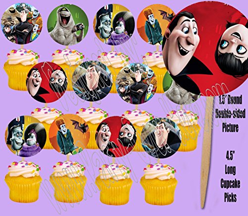 Party Over Here HOTEL TRANSYLVANIA Movie Double-Sided Cupcake Picks Cake Toppers -12 pcs Party Over Here HOTEL TRANSYLVANIA Movie Double-Sided Cupcake Picks Cake Toppers -12 pcs