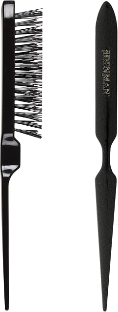 Denman (Black) Backcomber for Teasing, Smoothing & Up Do - Three Rows of Stiff Bristle - Use on Wigs and Hair Extensions, D91