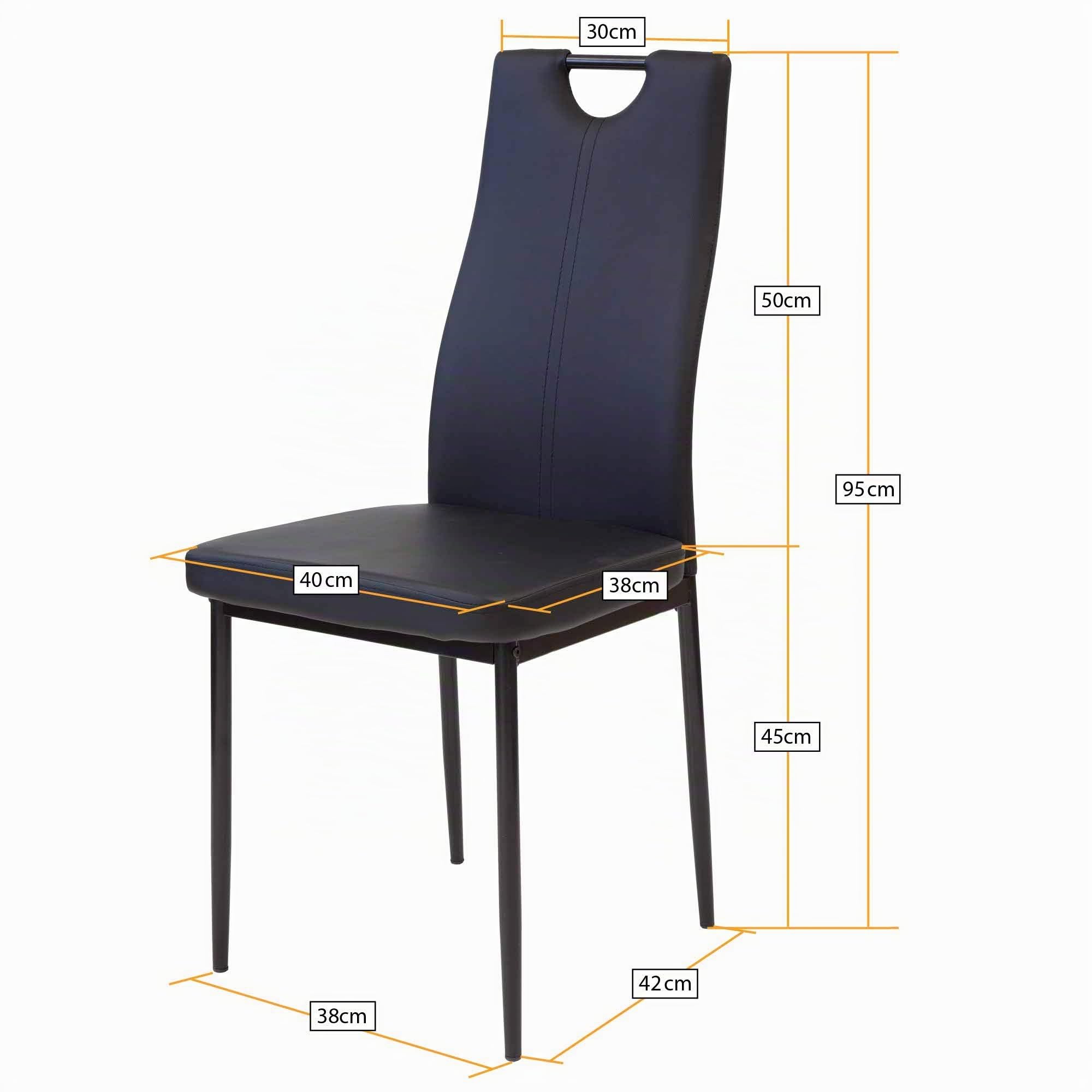 ALBATROS Esszimmerstühle 4er Set Salerno, Grau - Edles Italienisches Design, Kunstleder-Bezug, bequemer Polsterstuhl - Moderner Küchenstuhl, Stuhl Esszimmer oder Esstisch Stuhl