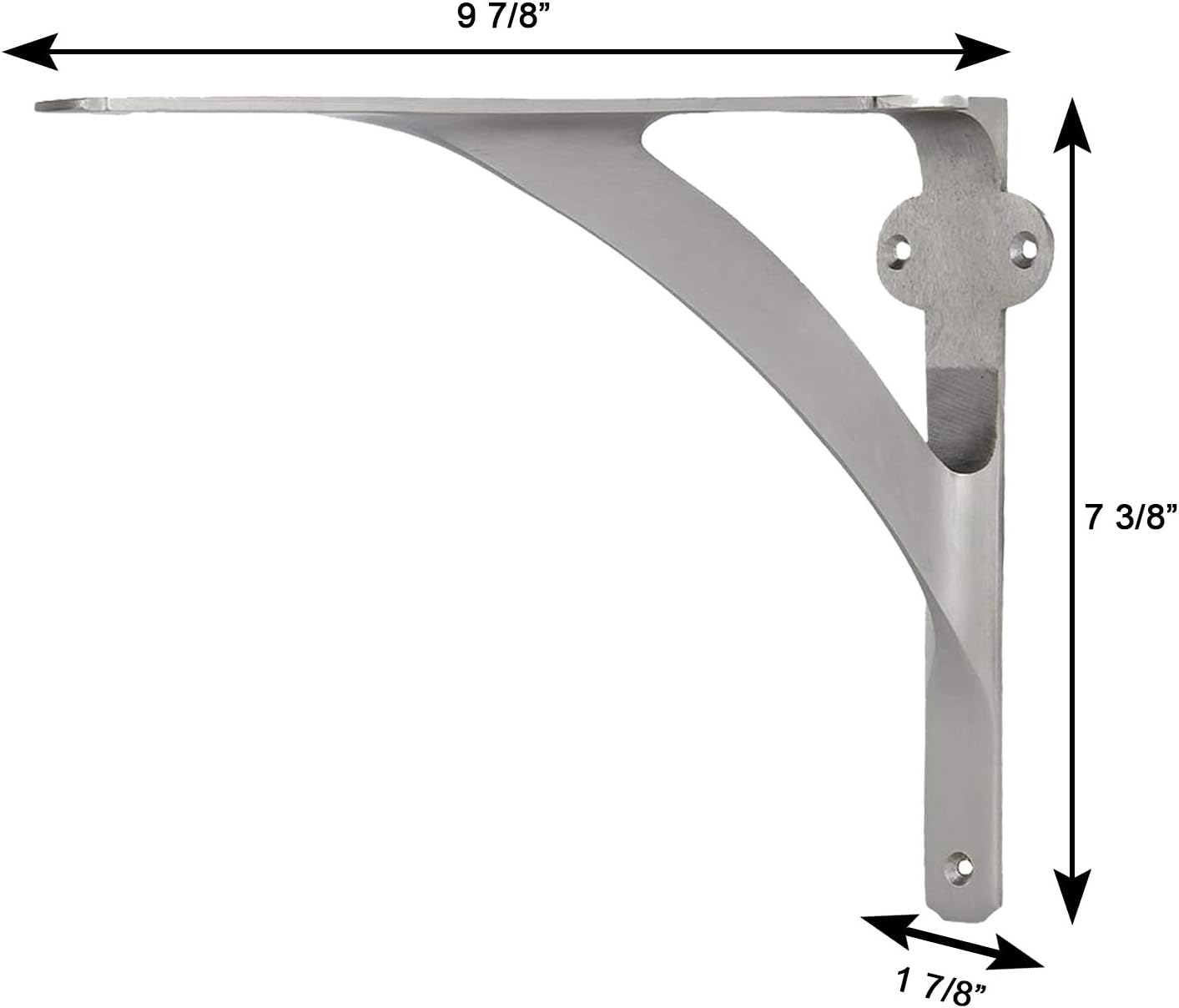 One-Day Sale: Up to 80% Off Set of 2 Shelf Brackets 9 7/8 x 7 3/8 Inches Heavy Duty Brass L Brackets with Brushed Nickel Finish for Shelves Corner Shelf Wall Mount Bracket DIY Kitchen Shelving Right Angle Braces