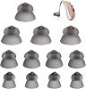 12 Pcs Hearing Aid Domes | 3 Sizes Silicone Double Layer Open Domes Replacement Hearing Aid Ear Tips | Hearing Aid Domes Earbud Tips Hearing Aid Accessories for Seniors (Black, S, M, L)
