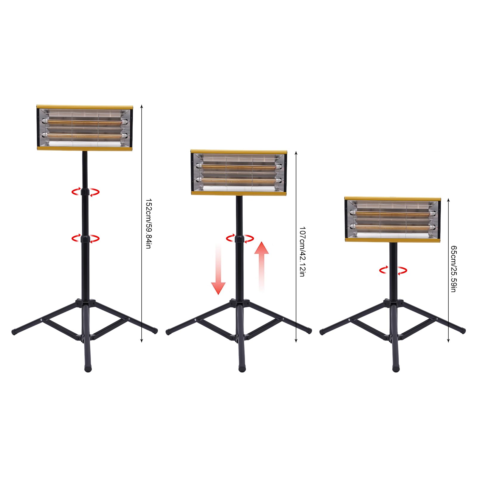 Infrared Paint Curing Lamp with Timer 2000W Paint Drying Lamp Shortwave Infrared Paint Baking Lamp with Bracket Adjustable Height and Angle Car Body Repair Paint Dryer