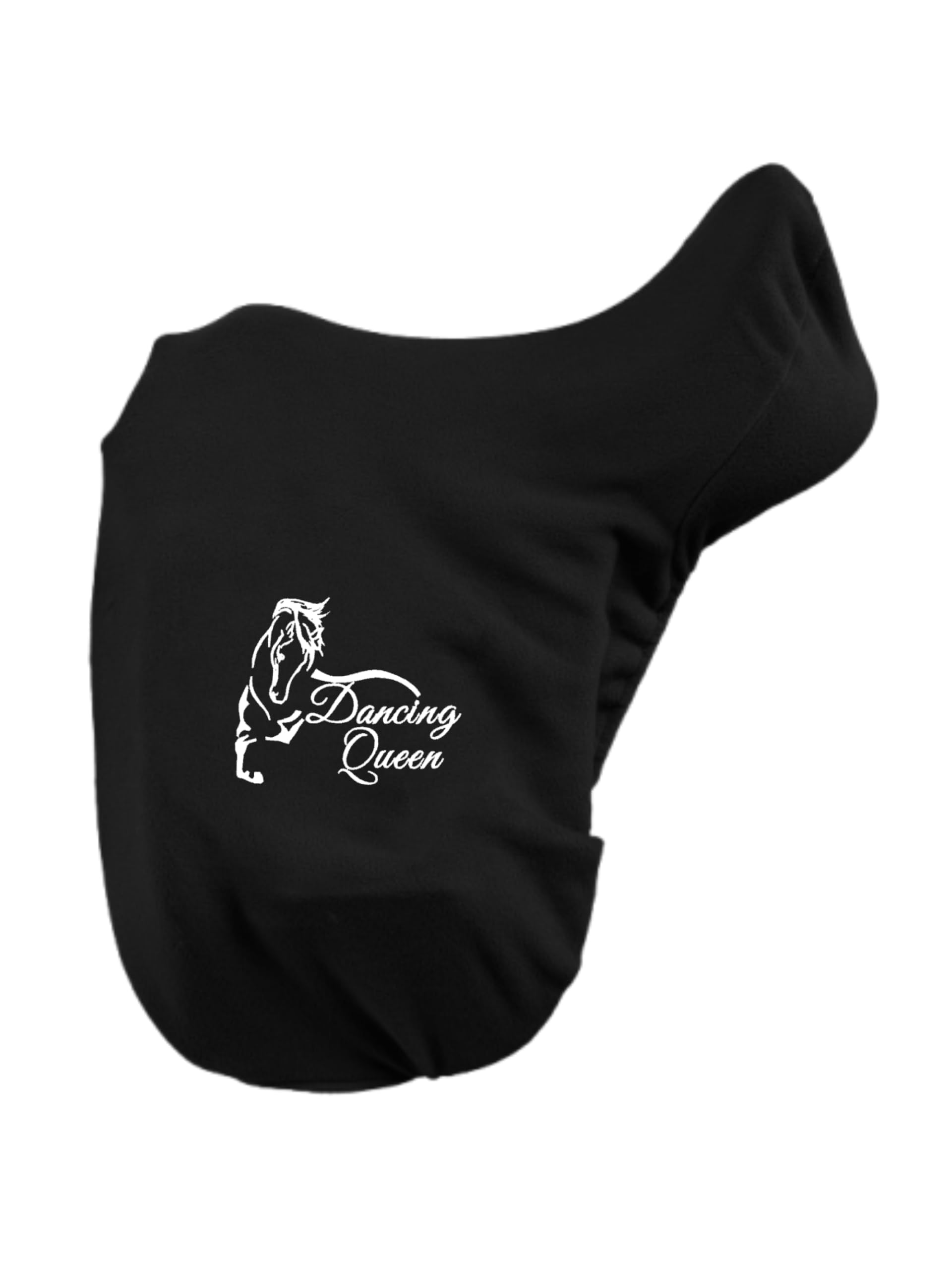 Personalised Embroidered Fleece Saddle Cover, Pony/Cob or Horse Size Lots of Colors (Embroidery on one side, Black, Horse)