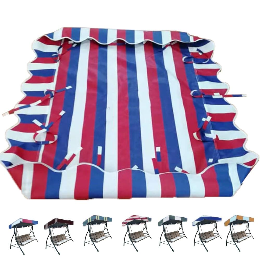 Toldo de columpio de 2 plazas en tela Oxford 210D premium impermeable con rayas