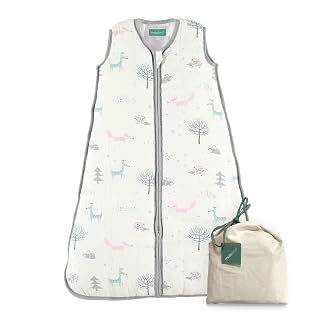 molis&co - Saco de Dormir para bebé 2.5 TOG - 85 cm (6-18 Meses) - Muselina Premium - Forest