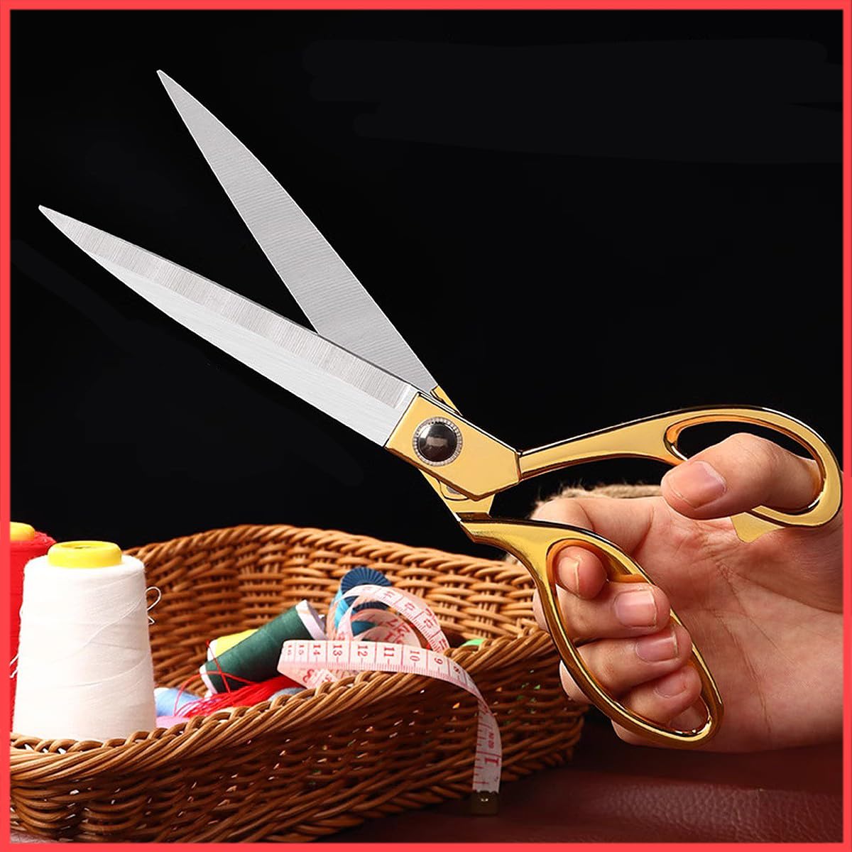 Cloth Scissors Tailor Scissor for Cloth Cutting, Gold Multipurpose Stainless Steel Fabric Cutting Tool, 10.5 Inch Long