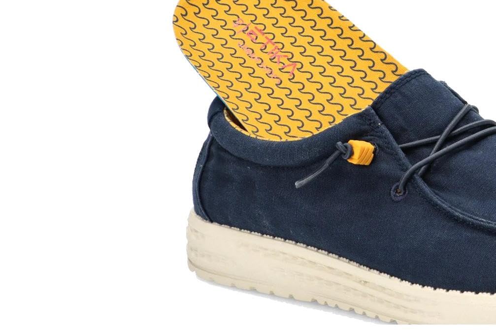 Zapatos náuticos de Lona ETIKA 82047 Azul con Cordones elásticos cómodo y Ligero - Hombre