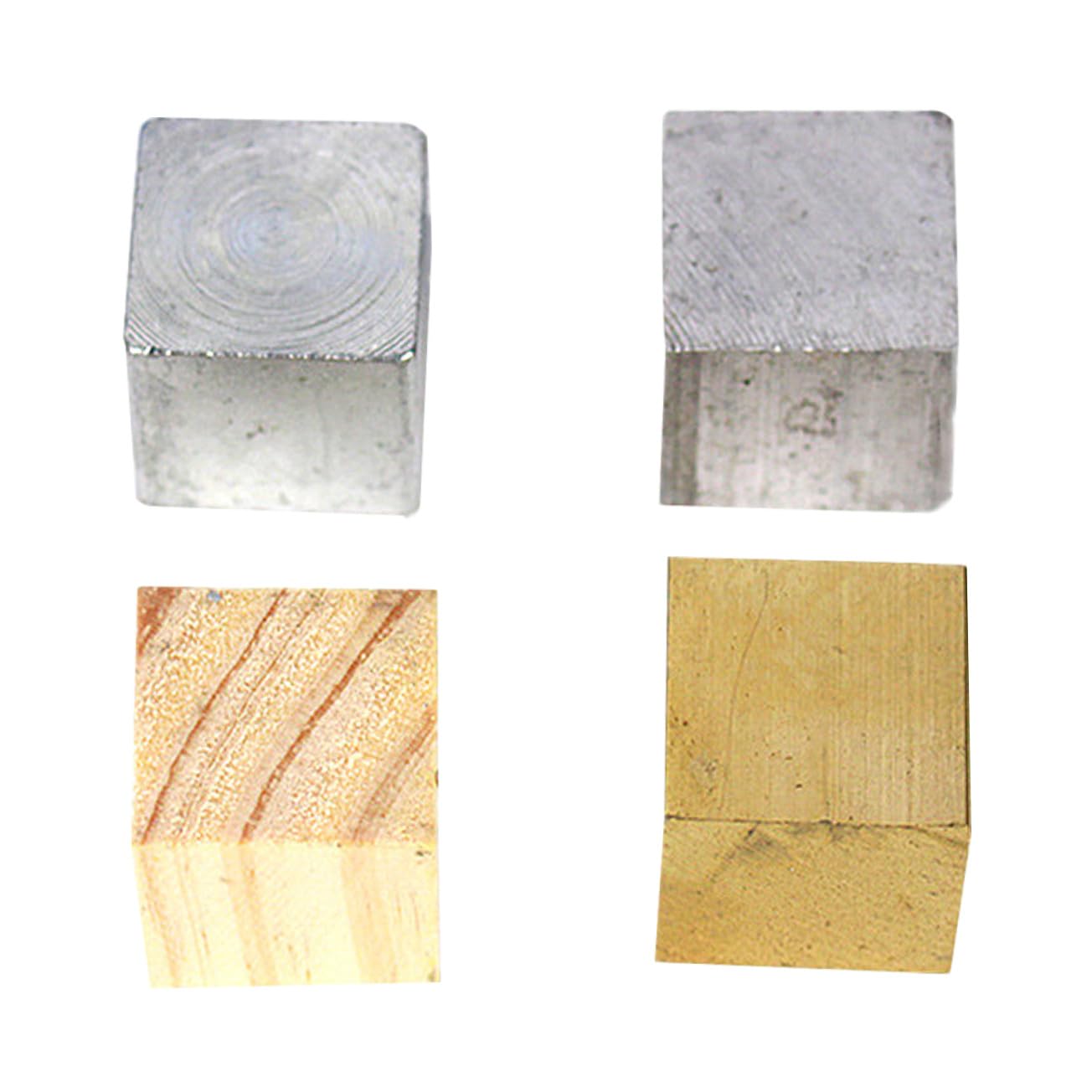 Bloque de Hierro y Aluminio, Cubo de Cobre y Madera, Set de 4 | Productos de Educación Científica, Bloques de Densidad de Cobre y Madera, Decoracion Colegio, Cubo