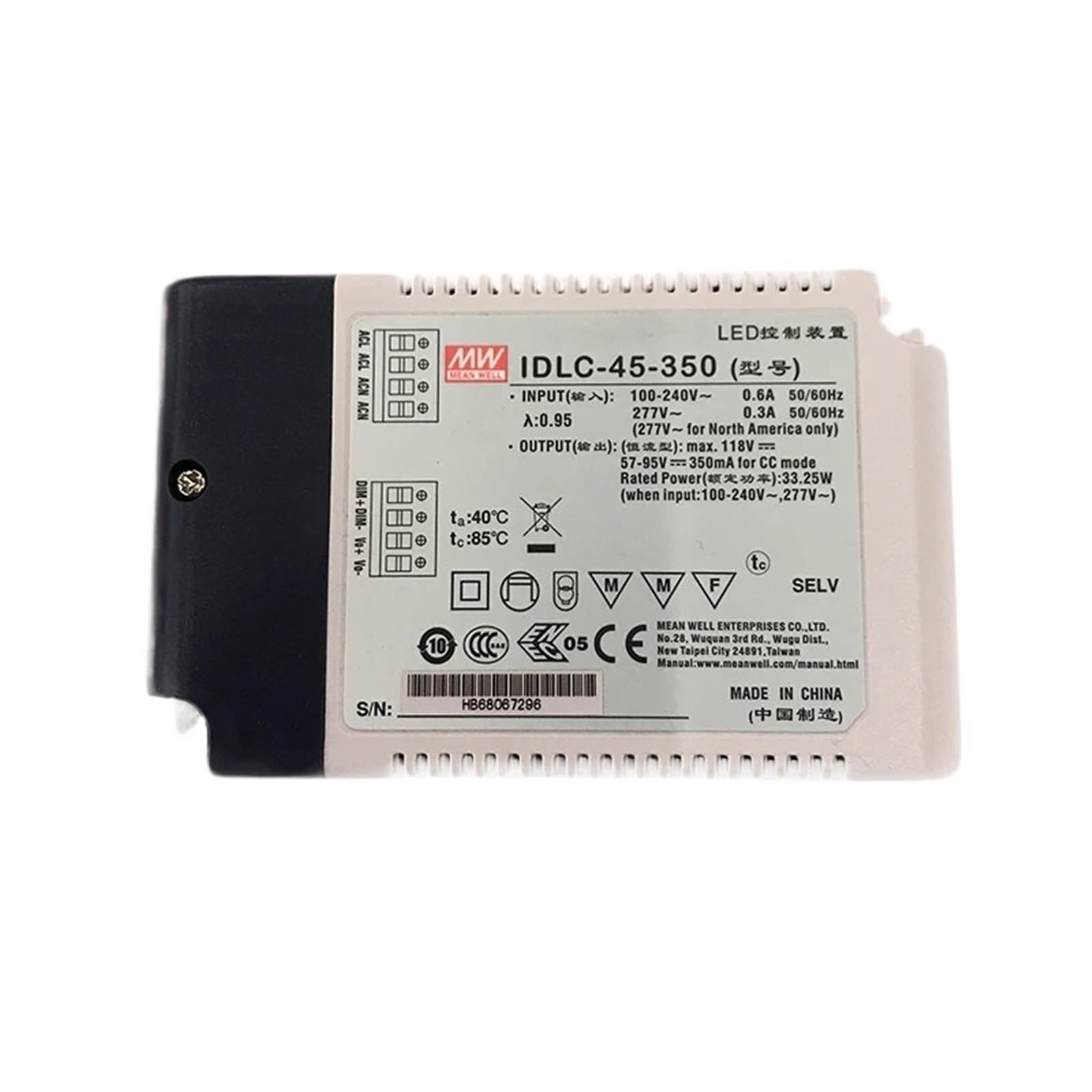 FCARUMIQP IDLC-45-700 45W 38-64V 700mA Dimming LED Driver Flicker Free Constant Current Dimmable Power Supply