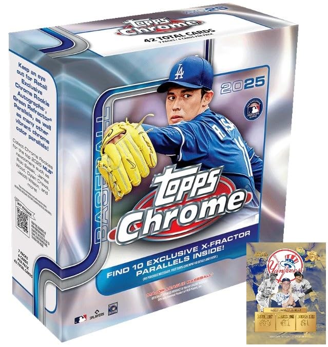 Amazon.com: NEW 2025 ToppsCHROME Baseball Trading Card MEGA Box