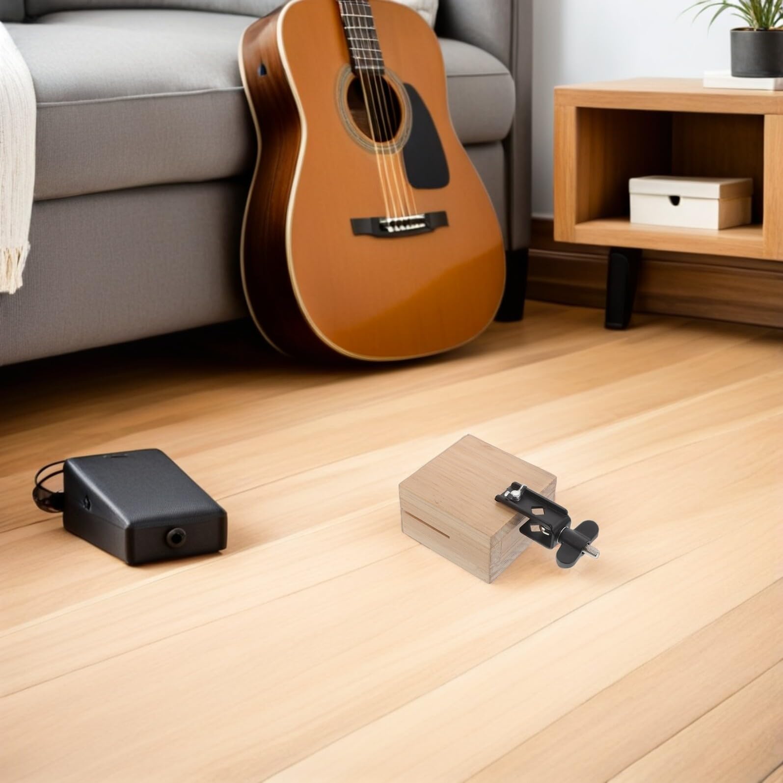 GALPADA Campanaccio in Legno Quadrato Montabile per Batteria Design Portatile e Stile Tradizionale, Accessorio Musicale per Musicisti a Mano e Prove di Gruppo