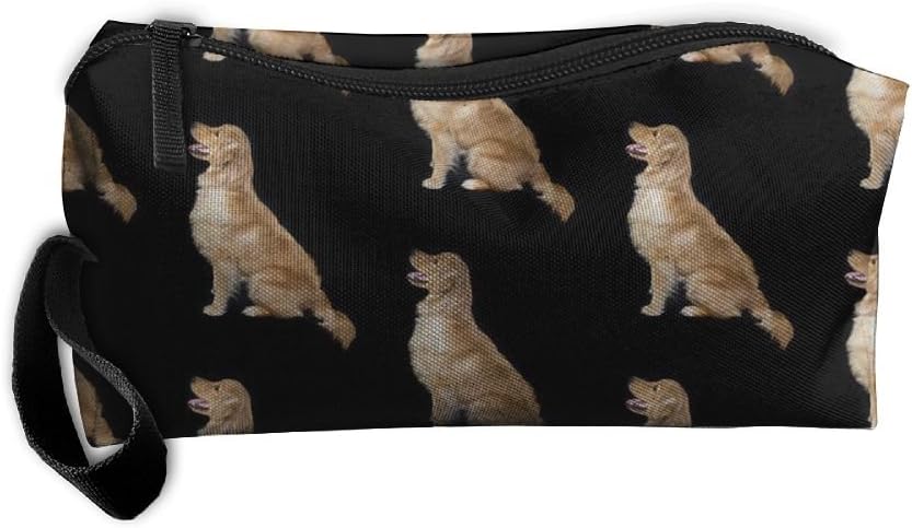 VvyayBBGVV Fashion Golden Retriever Dogs Canvas Travel Toiletry Organizer Pencil Case Hanging Householder Makeup Bag