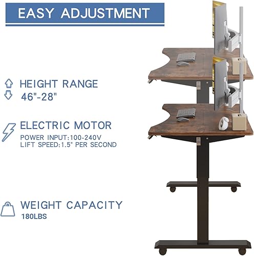 Miniatura 65 de Escritorio eléctrico de pie de altura ajustable, escritorio de computadora de pie sentado de 55 x 24 pulgadas, mesa de escritorio de pie para Negro
