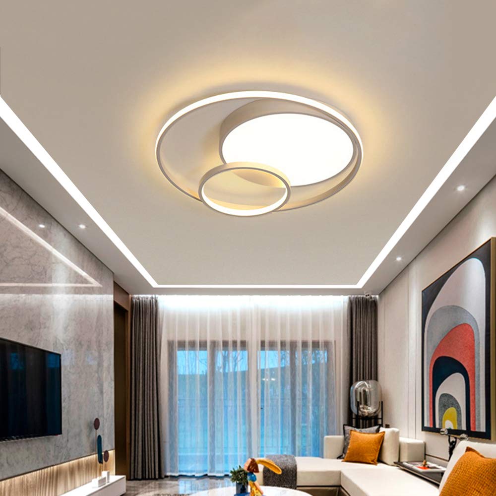 Lampa sufitowa LED, 55 W, ściemniana, okrągła, akrylowa, do salonu, sypialni, do pokoju dziecięcego i sypialni