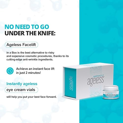 Miniatura 7 de Instantly Ageless Skin Care Duo Lift Bundle - 25 viales de estiramiento facial instantáneo en una caja y megahidratante con colágeno - Hidratante