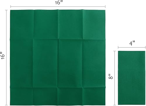 Miniatura 2 de Linen-Feel - Servilletas de papel verde con bolsillo integrado para cubiertos, toallas de mano desechables absorbentes preplegadas para cocina,