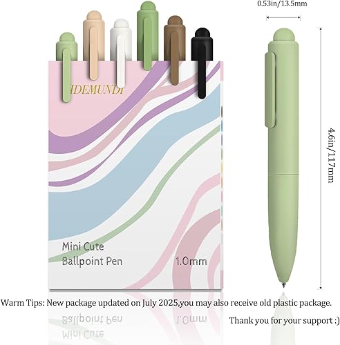 Miniatura 3 de Juego de 6 bolígrafos retráctiles, de tinta negra, de secado rápido, escritura cómoda, para oficina (Morandi)