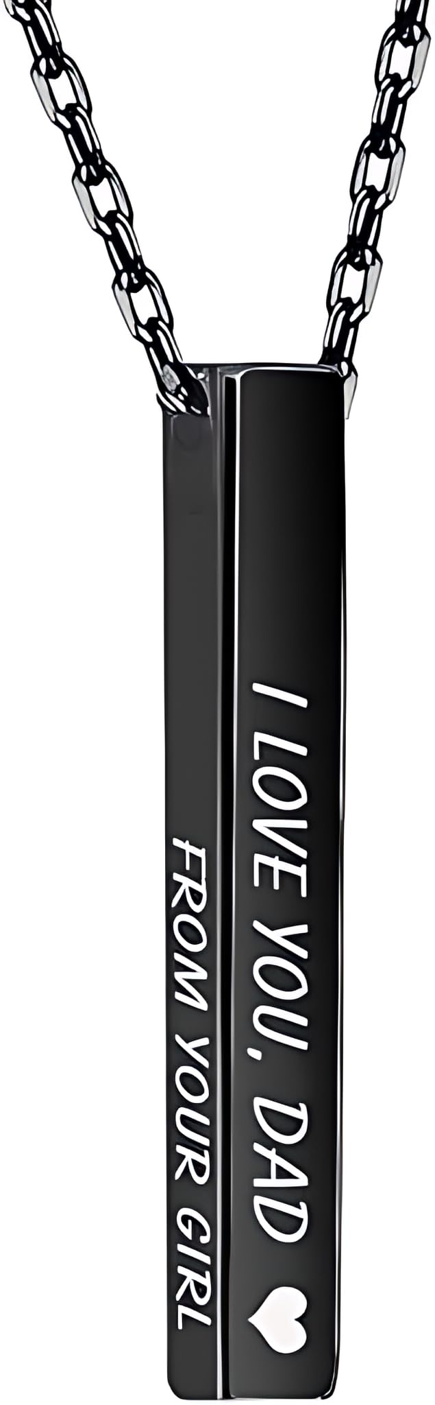 Custom Name Necklace Personalized 3D Engraved Bar 18K Gold Plated Necklace Father's Day Gifts Customized Name Jewelry Gift for Women Men