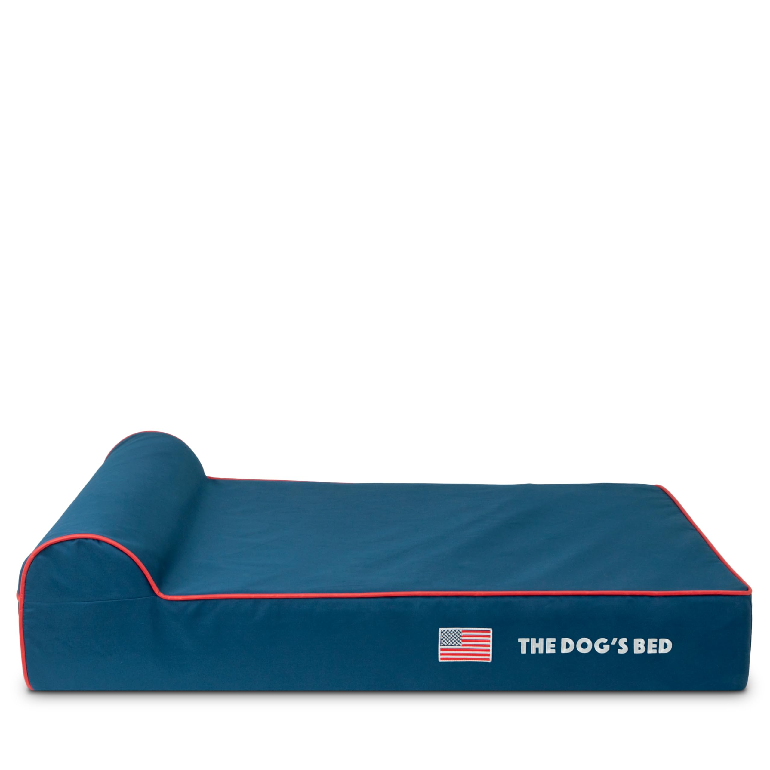 The Dog’s Bed Cover – Replacement Cover, Blue with Red Trim & USA Flag, Large, 15cm