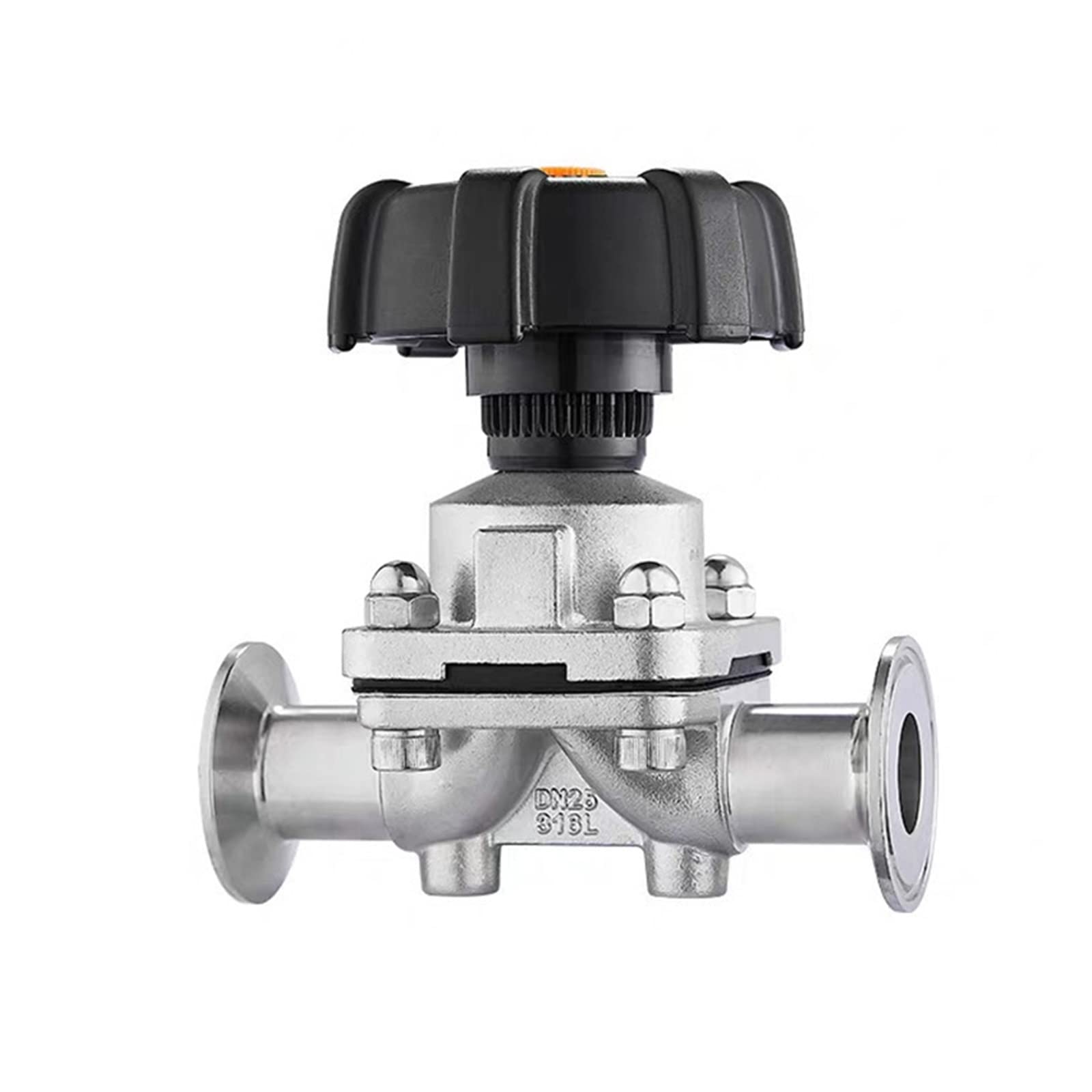 1/2" 3/4" 1-1/4" 1" 2-Wege-Schnellinstallations-Membranventil Sanitär Edelstahl 316L Tri-Clamp Außendurchmesser 50,5 mm(51mm)