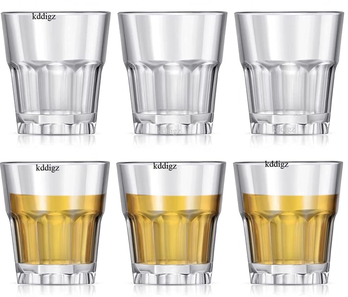 lizepto Old Fashioned Whiskey Glasses, Lead-Free Crystal Clear Whiskey Glass 200 ML,Set of 6