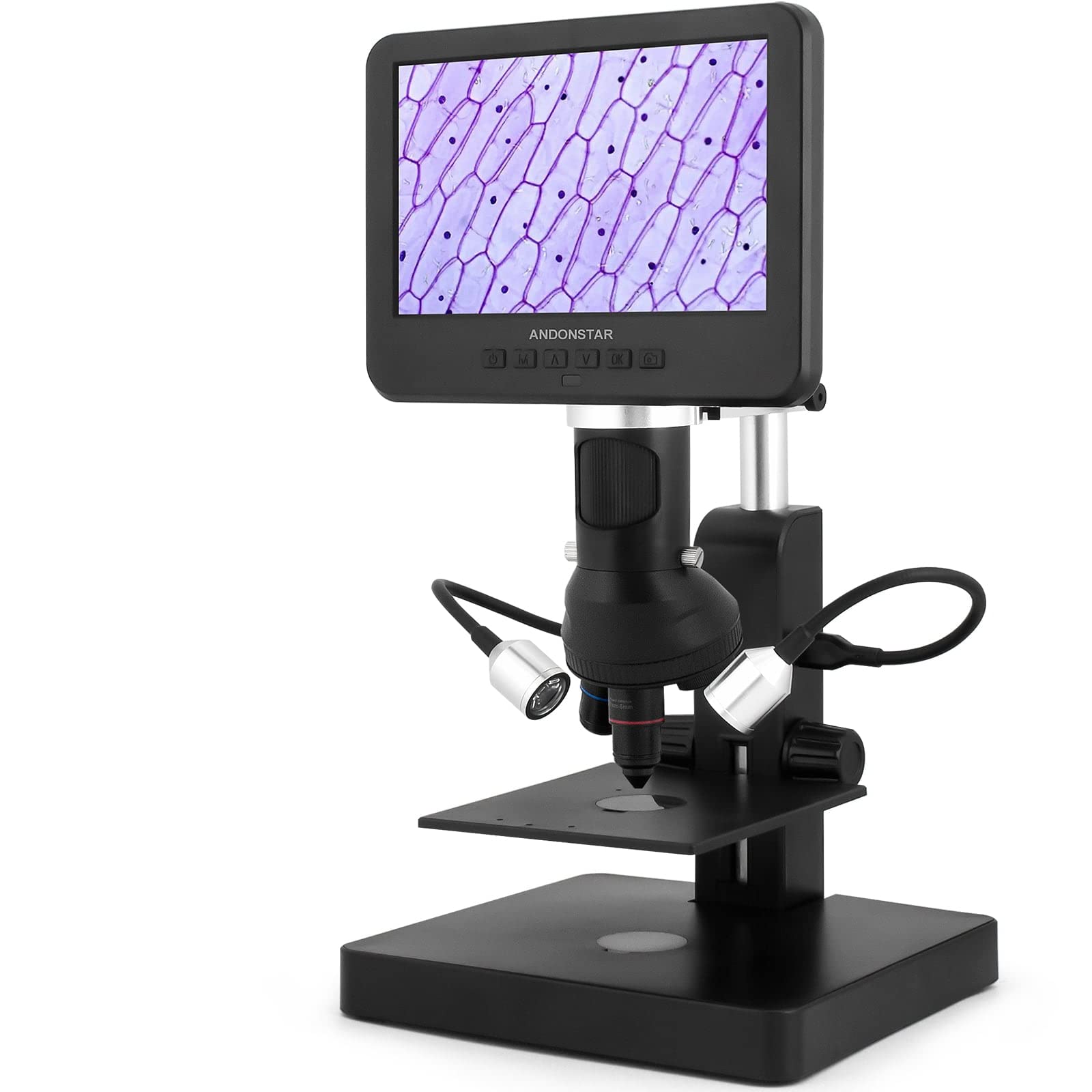 Andonstar AD246P 1000X Digital Microscope for Adults,3 Lens 7 '' LCD for Biological Observe and PCB Repairing SMD/SMT,32G SD Card