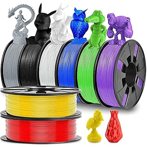 8 Pack 3D Printer Filament, Dveda 1.75mm PLA 3D Printing Filament in Total 2KG, 8 Colors Dimensional Accuracy +/- 0.03 mm Widely Compatible for 3D Printing Cover
