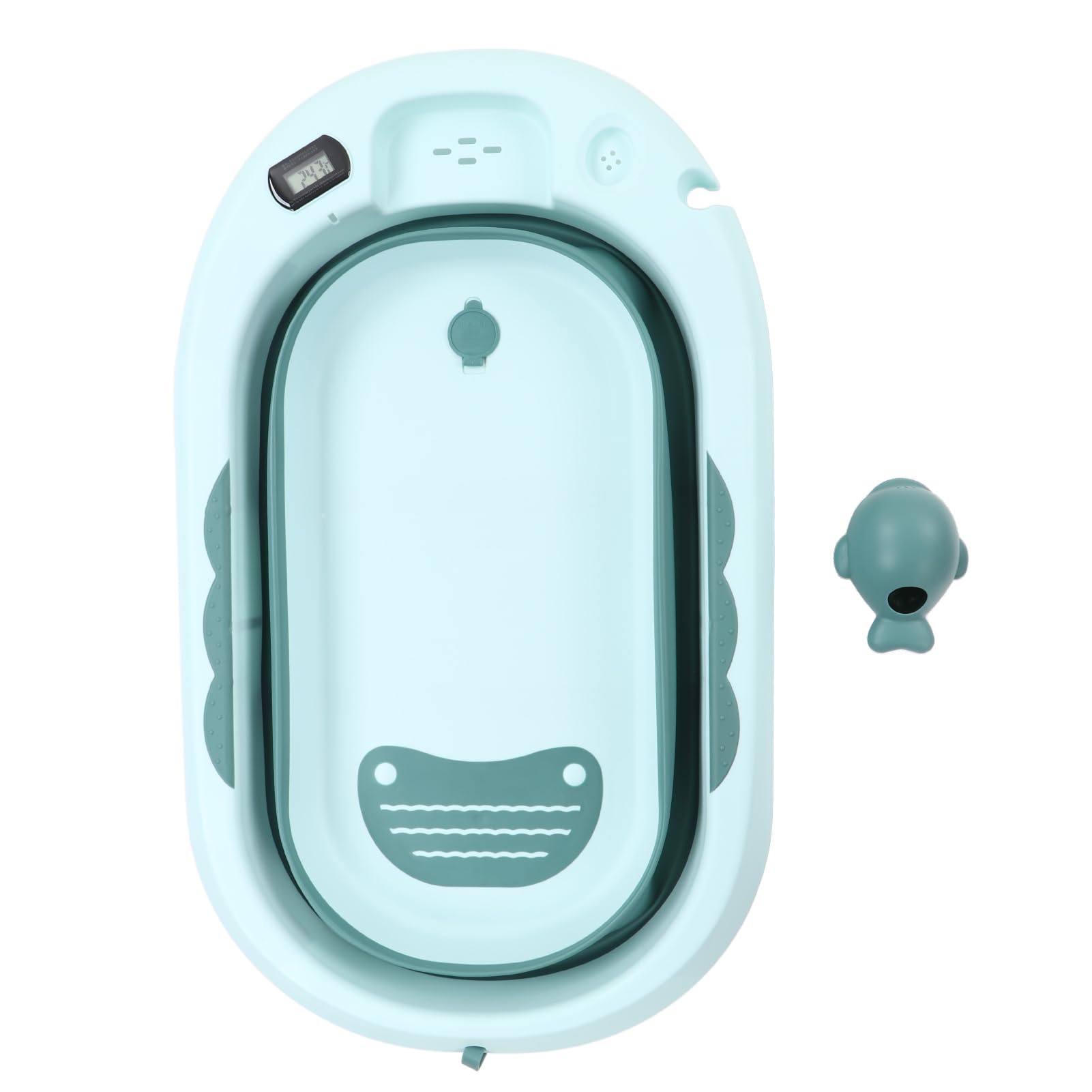 Generic Bañera de bebé, Registro de Temperatura de Registro de Bañera Ahorrar Plegamiento Plegable PP Shampoo Cup para Uso en el Hogar (verde claro)