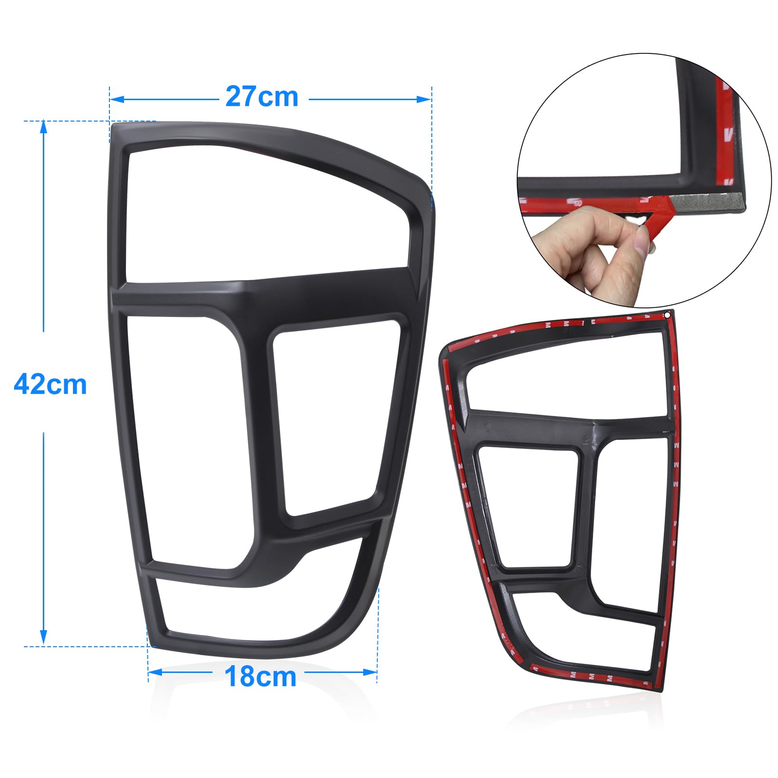 Copertura fanale posteriore per Nissan Navara 2015-2020, D23 NP300 N-Guard Navara Trek-1° Navara Tekna ABS Nero opaco Copertura protettiva fanale posteriore