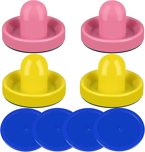 Miniatura 90 de ONE250 Empujadores de hockey de aire y discos de hockey de aire rojo, asas de portería, accesorios de repuesto para mesas de juego