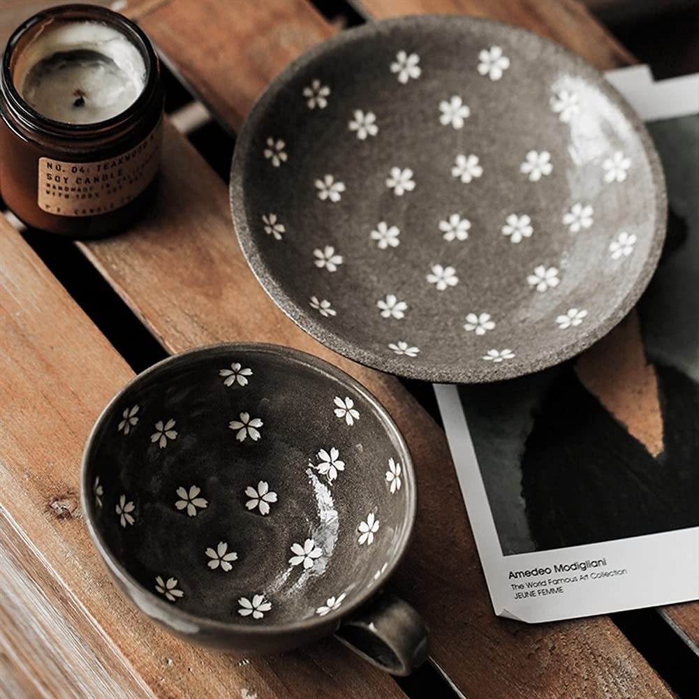 Ceramiczne kubki do kawy i spodki, filiżanki do espresso, filiżanki do herbaty, kubki do picia, kubki do napojów, kubki śniadaniowe z uchwytem