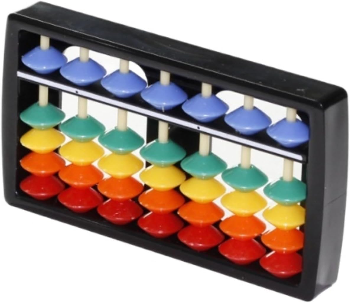Chinese Math Tool Portable Rainbow 7 Digits Abacus Enlightenment Math Calculation for Early Learning 5 Beads Arithmetic Tool Calculator
