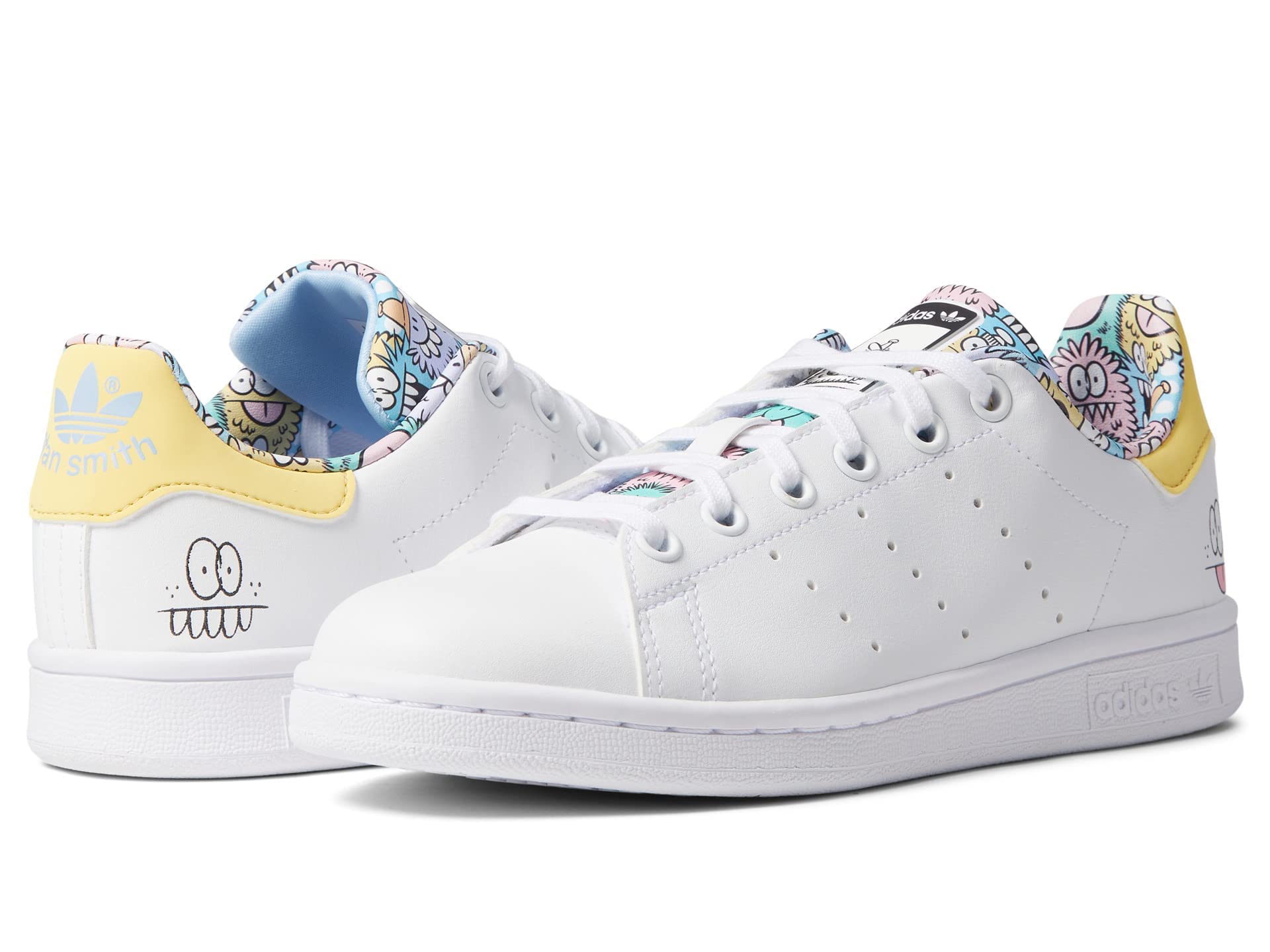 adidas Stan Smith (Big Kid) White/White/Clear Sky 5.5 Big Kid M